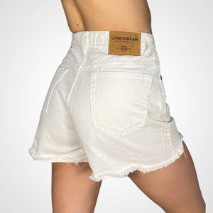 Vintage 90's London Jean Company High Waisted White Denim Shorts